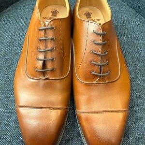 BRAND NEW Tricker's Tan Oxford Leather Shoes Cap Toe